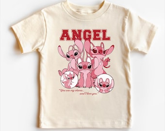 Camiseta de ángel de Disney, linda camiseta de ángel de Lilo y Stitch, camisetas familiares a juego de WDW Disneyland