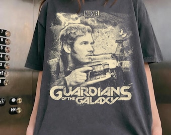 Maglietta vintage Space Lord, t-shirt grafica retrò di Peter Quill, maglietta Space Team, regalo per fan di film e fumetti, maglietta di Chris Pratt