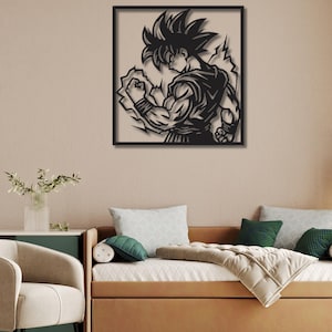 Anime Warrior SVG Cut File | Manga Aura Fighter Laser Wall Art (Digital Download)