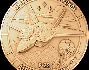 F-22 Raptor 3D Relief STL | Air Superiority CNC Wood Carving File | Stealth Fighter Bas Relief Plaque