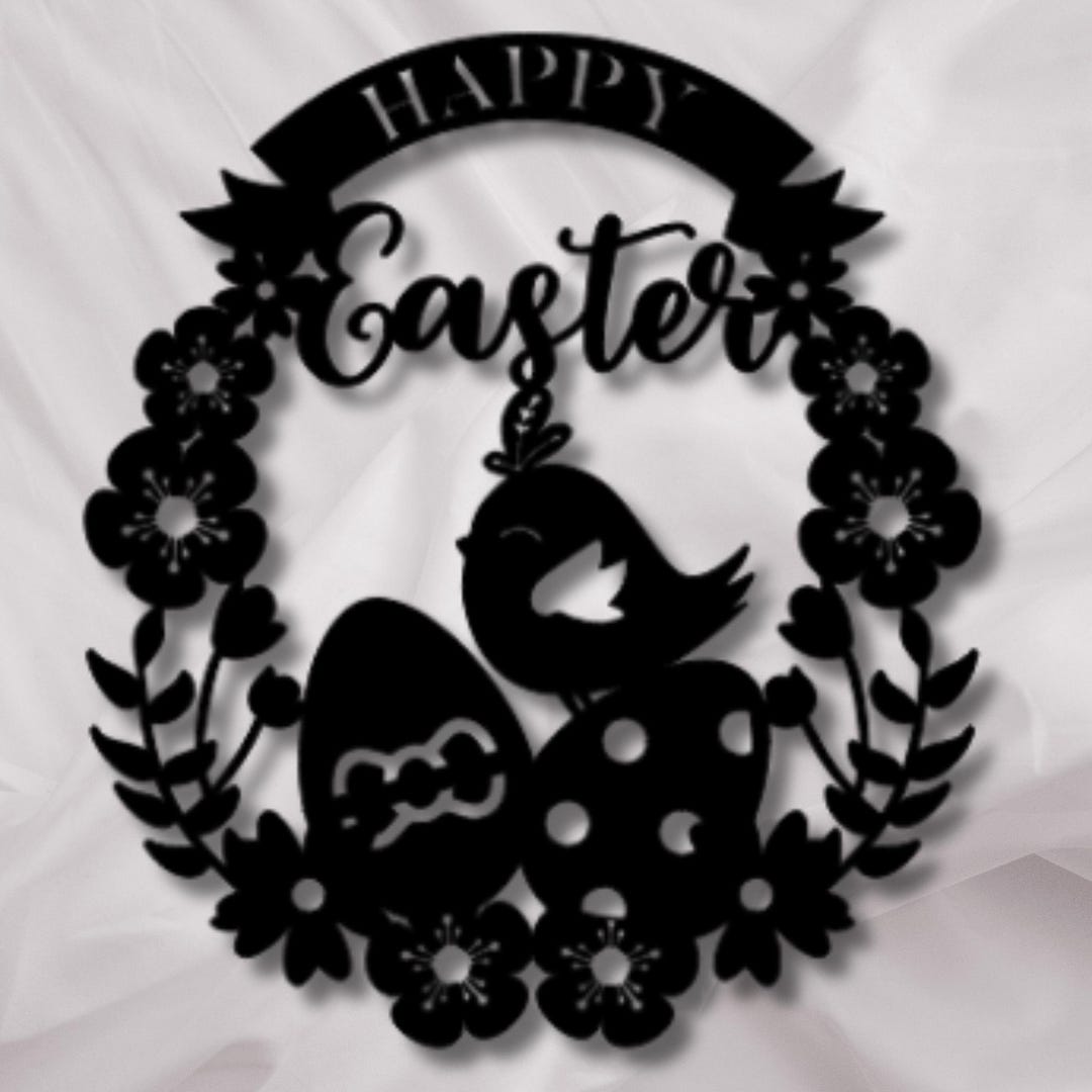 Happy Easter DXF SVG File for CNC & Laser Cutting | Digital Download - Etsy