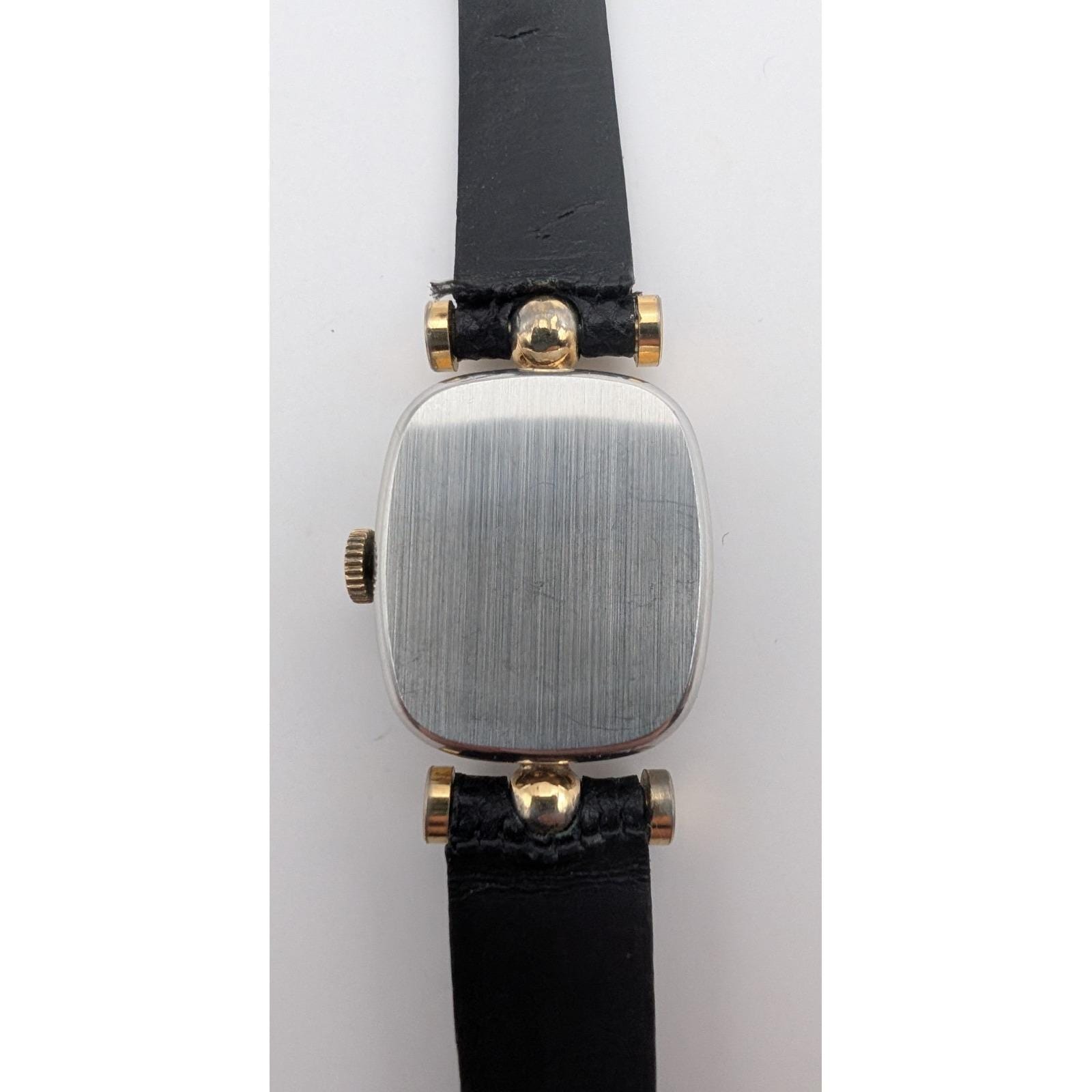 VTG Pedre Women 17 Jewel Goldtone Gk Dial Black Leather  display picture 3