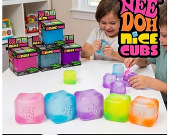 NeeDoh Nice Cube Stress Ball – Translucent Gel Fidget Toy for Anxiety Relief