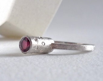 Sculptural pink tourmaline and diamond ring, natural tourmaline band, spectacular pink stone and diamond ring gift for women