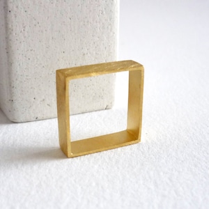 RESERVED. Simple silver single square ring, wide band square ring, square wedding ring, modern unisex ring, gold plated silver square ring