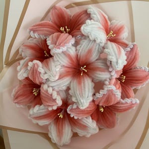 Pink & White Lily Bouquet – Handmade Pipe Cleaner Flowers, Faux Floral Gift, Custom Order image 7