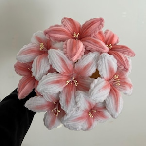 Pink & White Lily Bouquet – Handmade Pipe Cleaner Flowers, Faux Floral Gift, Custom Order image 2