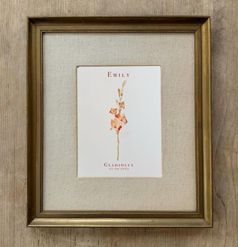 Example 2: Personalisation for your Birth Flower Art Print