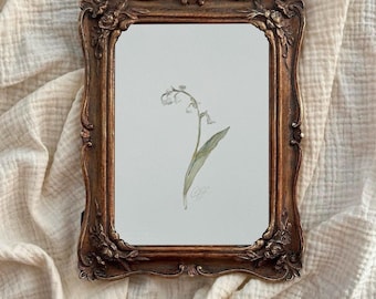 Birth Flower Watercolour Painting A5 – Personalised Floral Art | Custom Name & Date | Original Hand-Painted Artwork