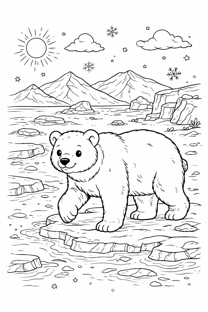 Arctic Animals Coloring Book for Kids | 30 Pages Printable (PDF) - Etsy
