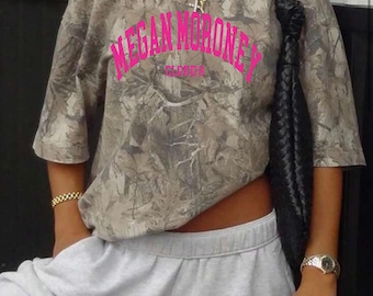 Custom Pink Varsity Camo Tee | Personalized Country Concert Shirt | Western Graphic Tee | Retro Collegiate Camouflage Shirt
