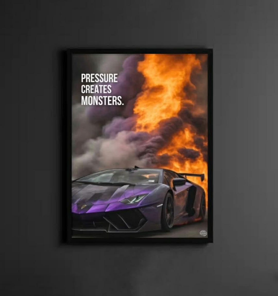 Motivational Wall Art | Pressure Creates Monsters Quote, Luxury Car ...