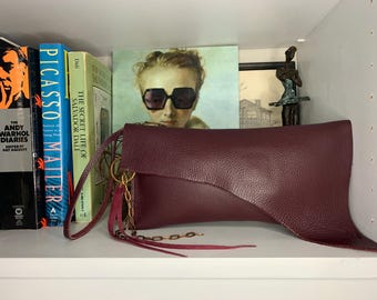 Purple Leather Charm Wristlet #2386