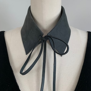 Smokey Teal Leather Collar Necklace