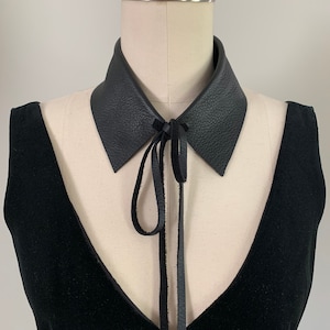 Black Leather Collar Necklace