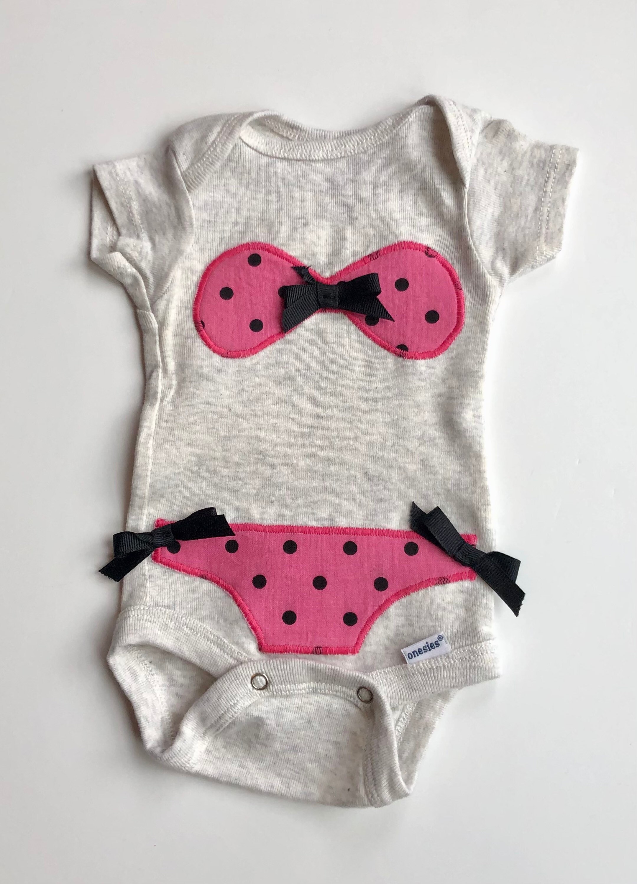 Handmade STRING Bikini Girls Onesie Baby Mockbikini Etsy UK