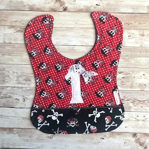 Custom Pirate Birthday Bib, Pirate Birthday party, Boys 1st birthday