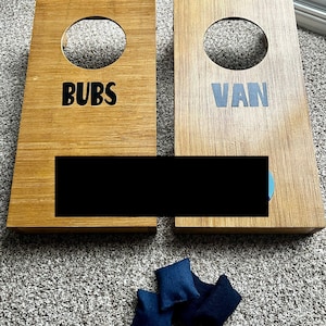 Custom Junior Corn-hole Boards, kid-size cornhole boards, personalized, bean bags toss, wooden bean bag boards