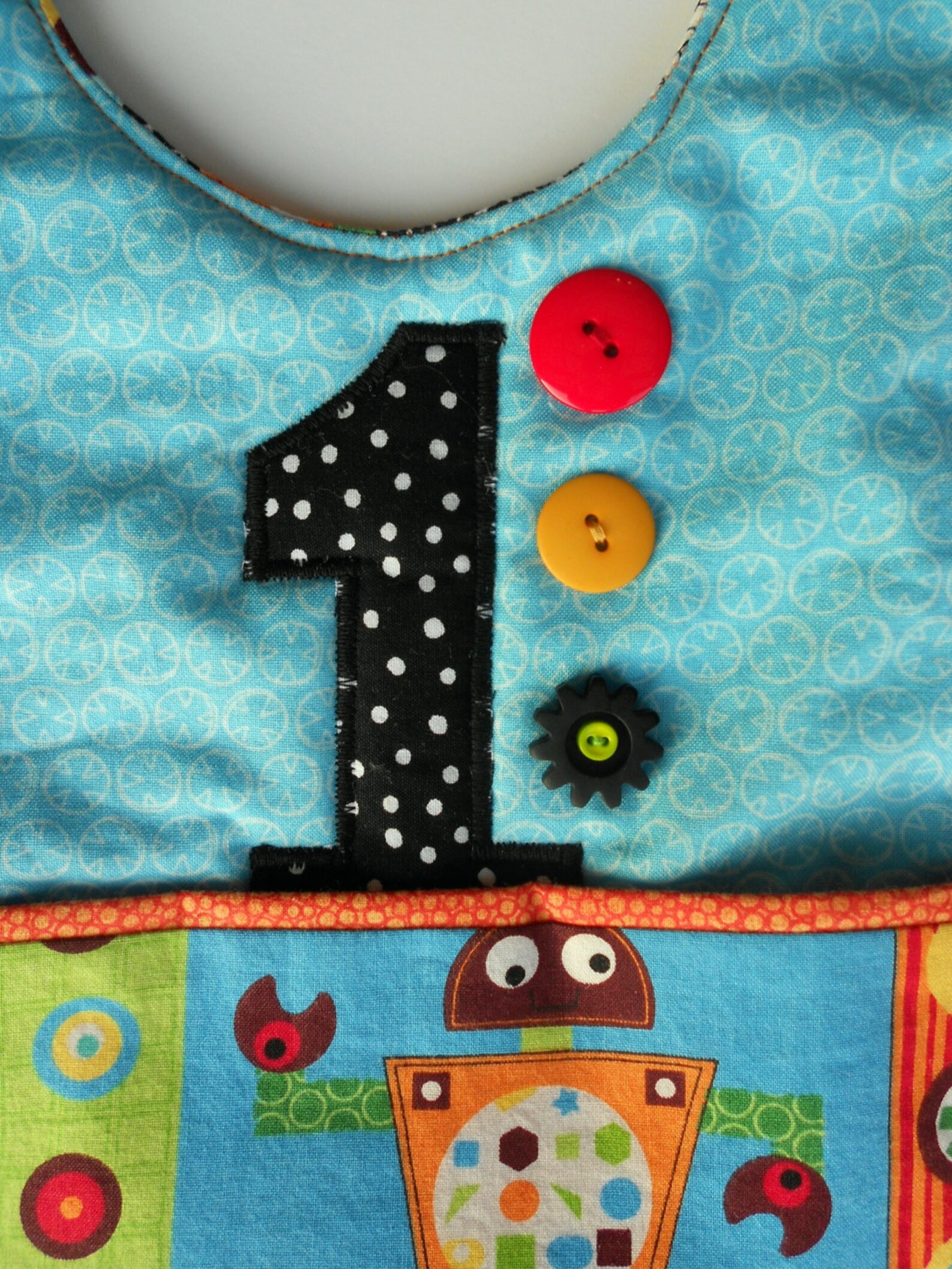 Custom Appliqued Robot Bib Baby's 1st Birthday Boy Bib Etsy