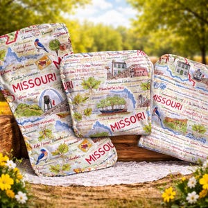 Missouri Landmarks Baby Burp Cloth Set, Mizzou baby, Show Me state