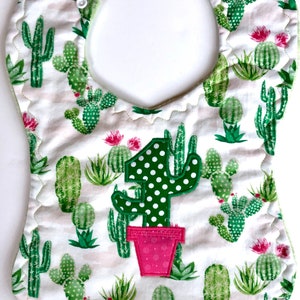 Custom Appliqued Cactus theme Birthday Bib, Baby's 1st Birthday bib, Cactus baby shower, Cactus first birthday, Girls Cactus 1st Birthday