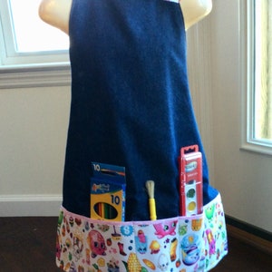 Shopkins Apron, Girl&#39;s Personalized Shopkins Apron, Painting apron, Shopkins Art Smock, Shopkins Birthday Party, Lippy Lips, Kooky Cookie
