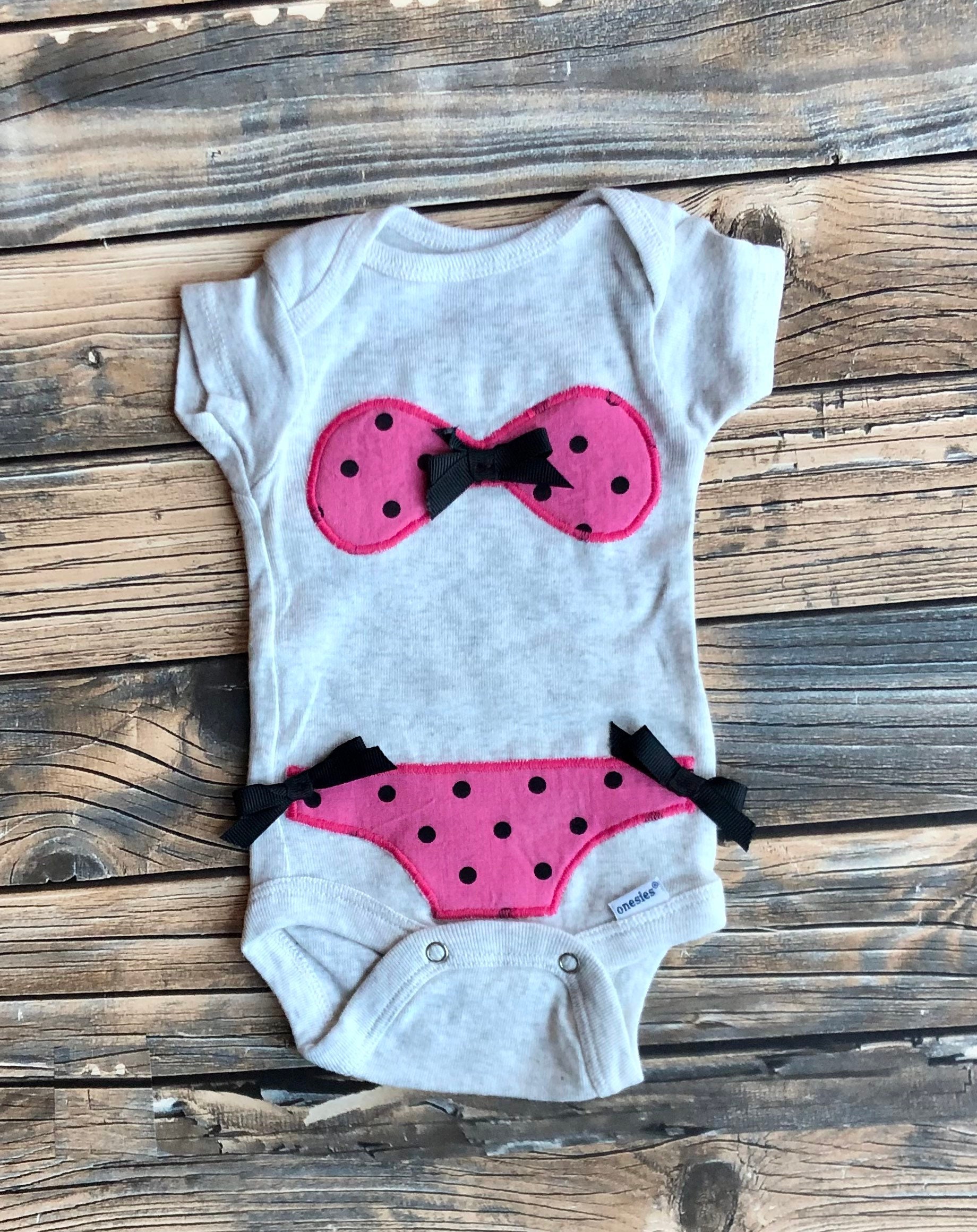 Handmade STRING Bikini Girls Onesie Baby Mockbikini Etsy UK