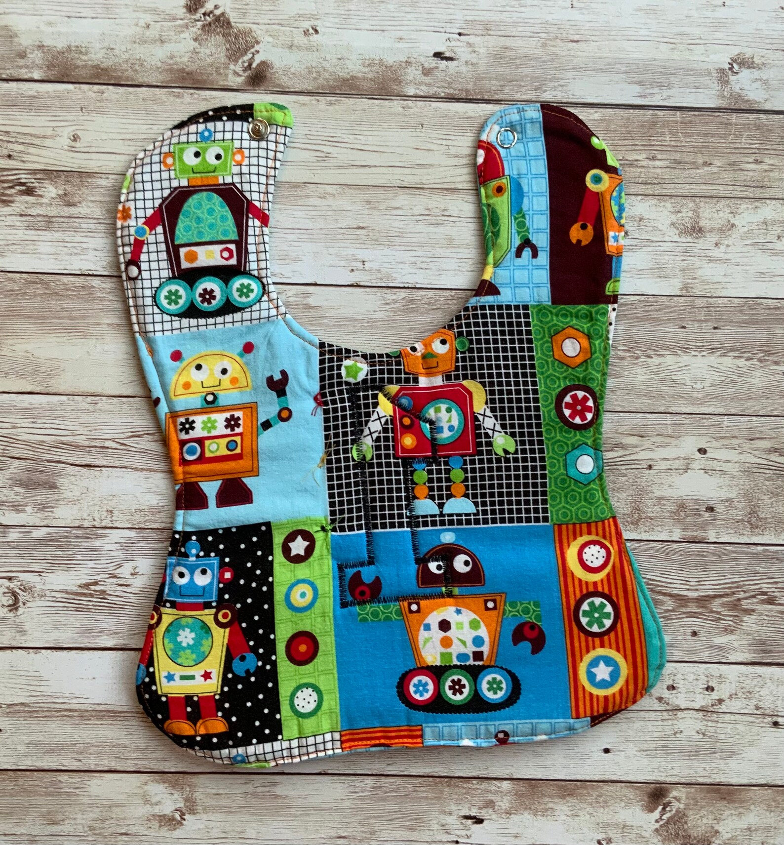Custom Appliqued Robot Bib Baby's 1st Birthday Boy Bib Etsy