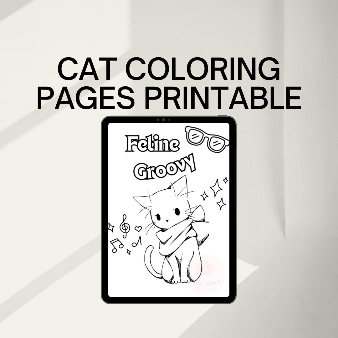 Printable Cat Coloring Pages | Cute and Kawaii Cat Coloring Book for ...