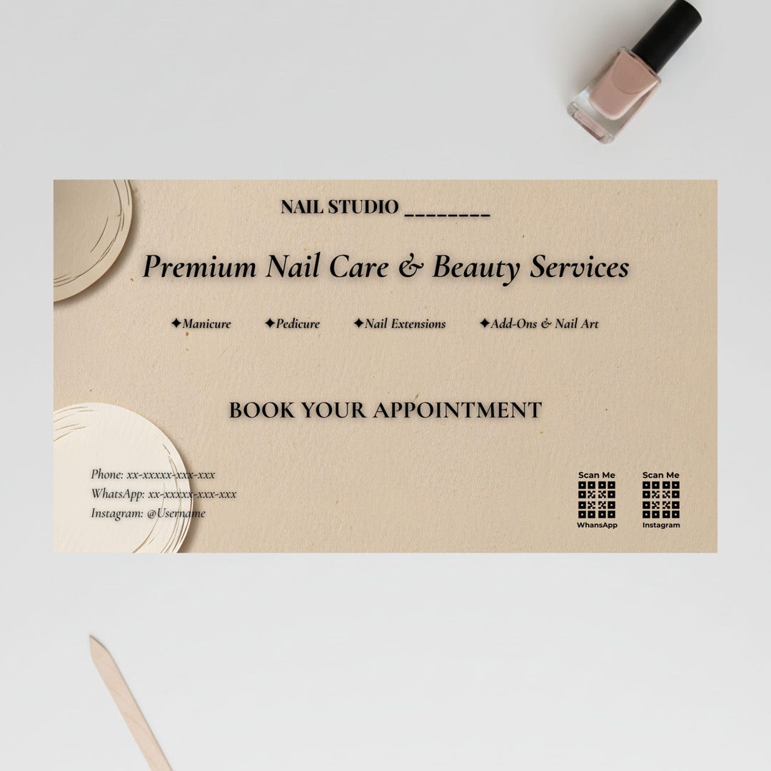 Social Media Nail Banner Template – Editable Canva Design for Salon ...