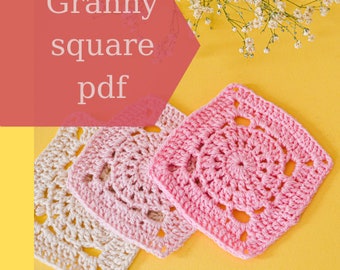 CROCHET PATTERN PDF, Granny squares coaster crochet pattern, easy photo tutorial for small crochet gift diy