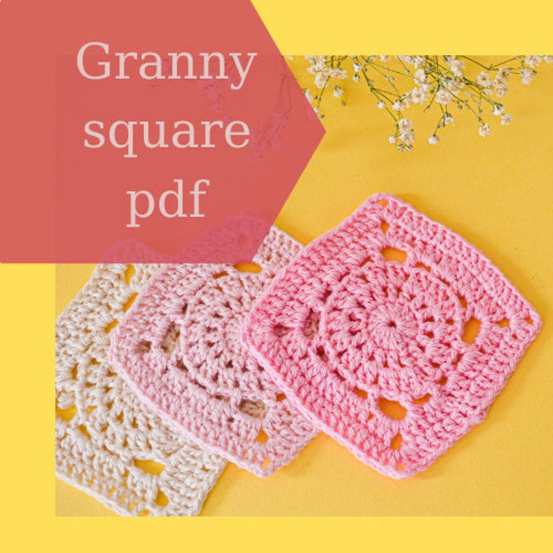 CROCHET PATTERN PDF, Granny Squares Coaster Crochet Pattern, Easy Photo
