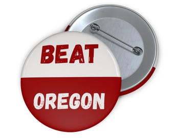 Beat Oregon Pin - Indiana Hoosiers Peach Bowl 2026 Fan Button