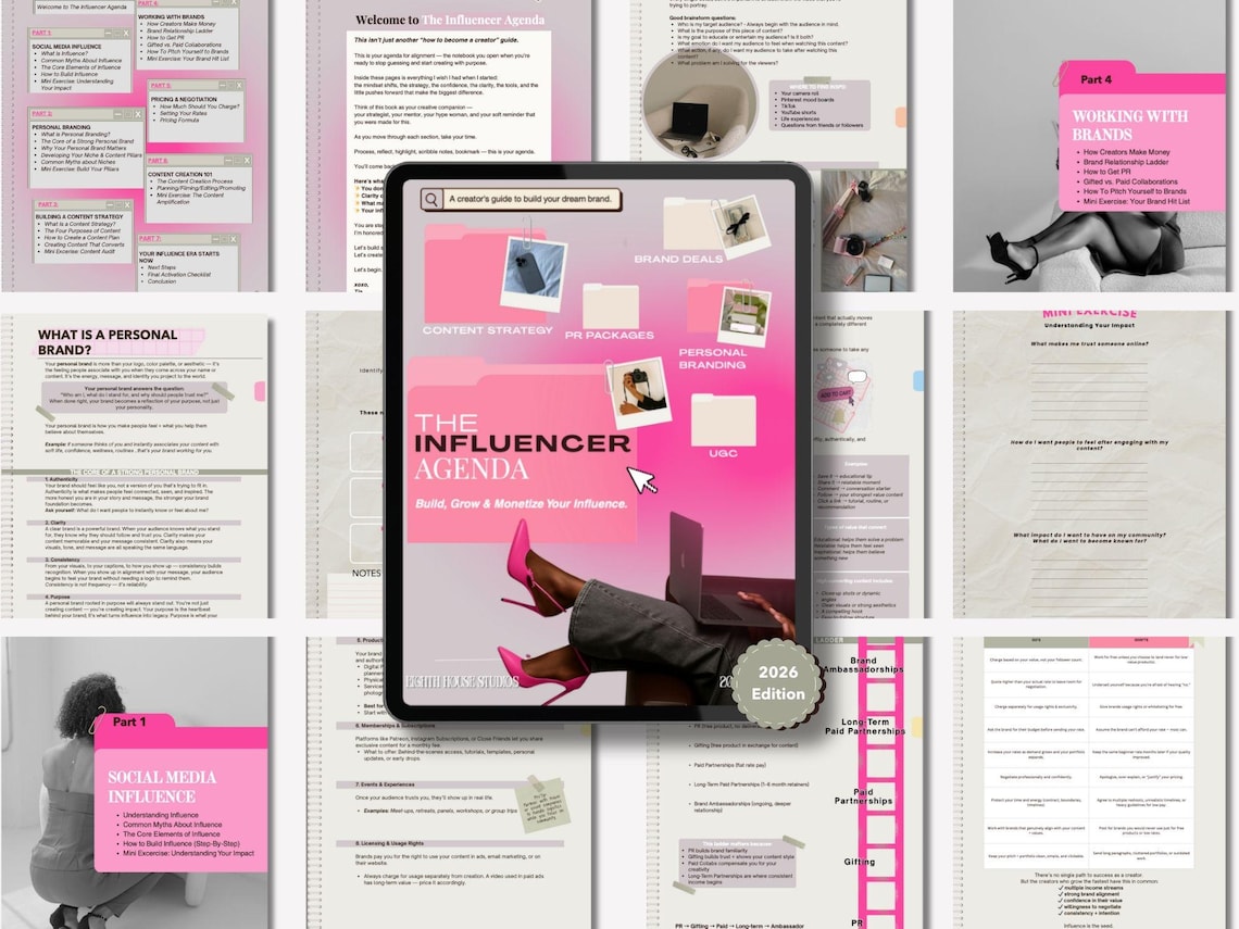 Digital Pdf Guide Social Content Strategy Guide | Build + Monetize Your Influence ...