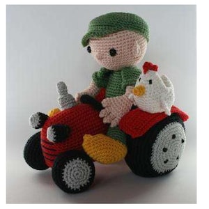 農夫とトラクター