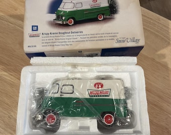 Accesorio vintage '02 de Dept 56 Snow Village ~ Entregas de donas Krispy Kreme #55165
