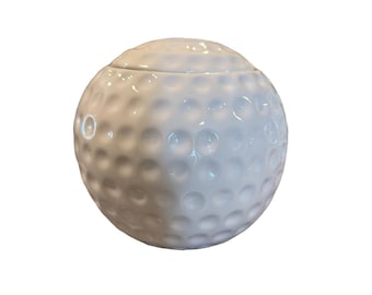 Tarro para galletas de cerámica esmaltada con forma de pelota de golf de Treasure Craft, estilo vintage.