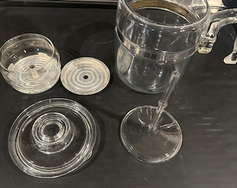 Vintage Pyrex #7759 B Clear Glass Flameware Coffee 9 Cup Percolator-Complete-USA