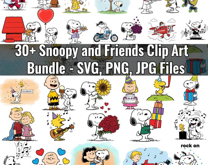 Paquete de imágenes PNG y SVG de Snoopy, el perro de dibujos animados ...