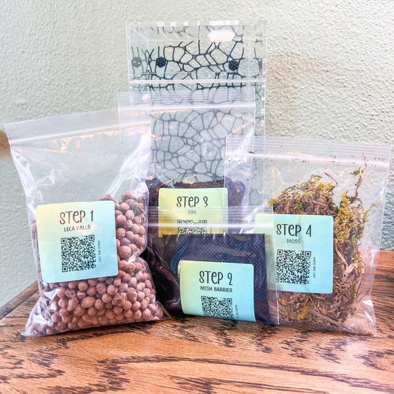 Bioactive Jumping Spider Enclosure Kit | Drainage, Soil, Sphagnum Moss