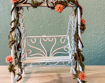 Columpio de jardín para araña saltarina / Base decorativa para jardín de hadas / Enriquecimiento de hábitat caprichoso