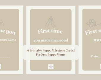 Our First Year Milestones | Printable Puppy Milestone Cards | Dog Puppy First Year Cards | New Puppy Gift | Digital Download