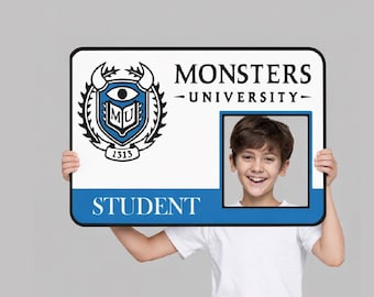 Monster university student ID card photo props party yard sign decor decoration cut out