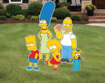 Simpsons characters marge homer bart Lisa Maggie props party yard sign decor decoration cut out