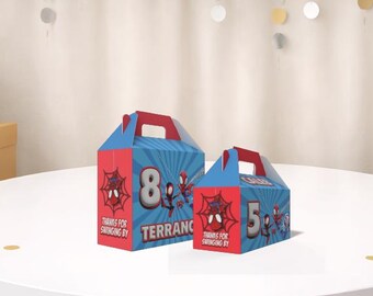 Spidey and his amazing friends themed party favor treat gable candy gift boxes birthday party event decorations