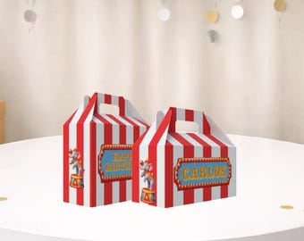 Circus carnival big top tent elephant ferris wheel party favor treat gable candy gift boxes birthday party event decorations