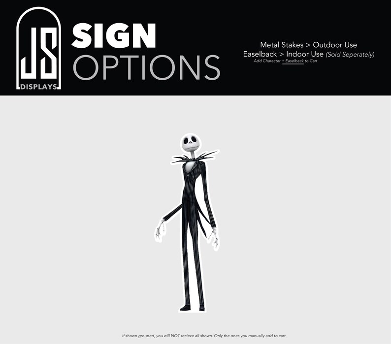 Nightmare before Christmas movie jack skellington sally character props halloween birthday party yard sign lawn decor decoration cut out Jack Only