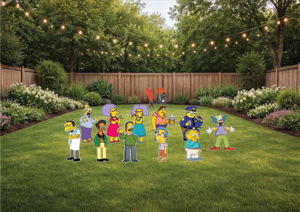 Simpson Props Simpsons Additional Characters Props Party Yard Sign Decor Decoration ...