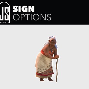 Moana personajes adicionales cheif tui Sina gramma tala kakamora hei hei pua fiesta de cumpleaños patio signo decoración decoración cortada Gramma Tala Only