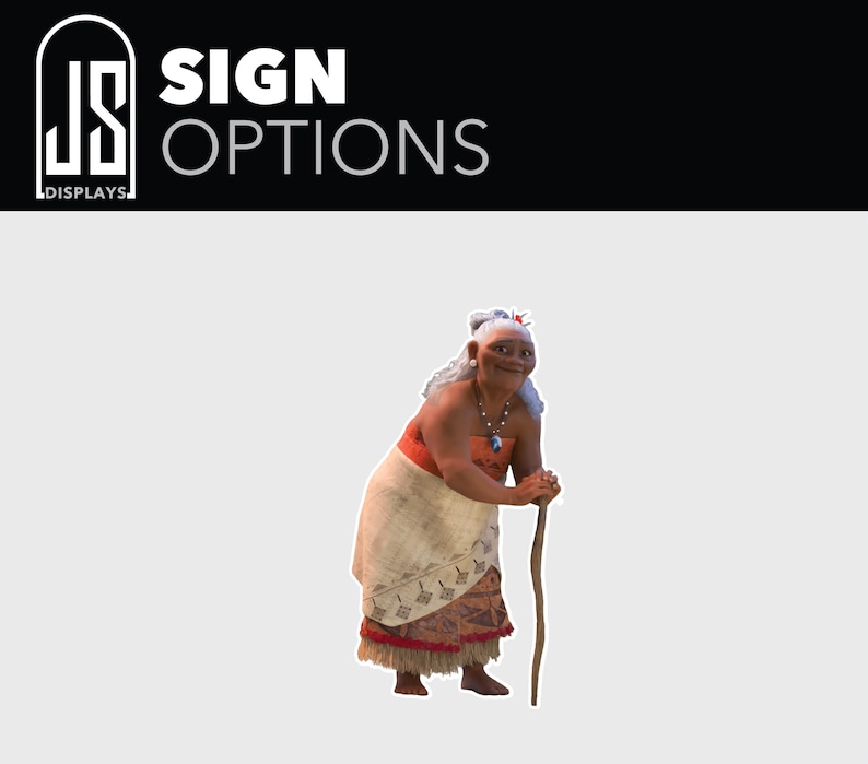 Moana personajes adicionales cheif tui Sina gramma tala kakamora hei hei pua fiesta de cumpleaños patio signo decoración decoración cortada Gramma Tala Only